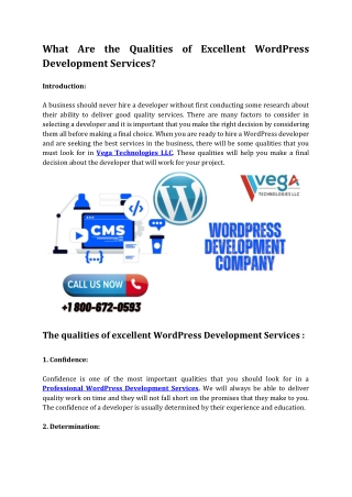 What are the qualities of excellent WordPress Development Services