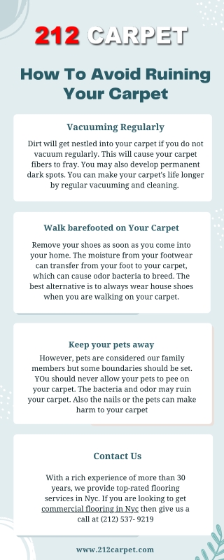 How To Avoid Ruining Your Carpet