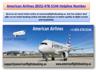 ☎ 1 (855)-478-5144 American Airlines Reservations Phone Number