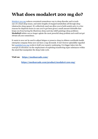 What does modalert 200 mg do