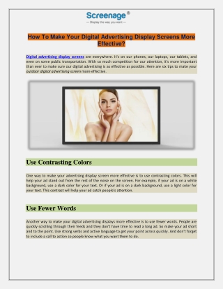 Digital Advertising Display