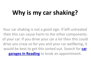 Why is my car shaking?