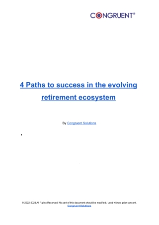 4 paths to success in the evolving retirement ecosystem