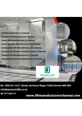 Commercial Elevator Manufacturers in Chennai