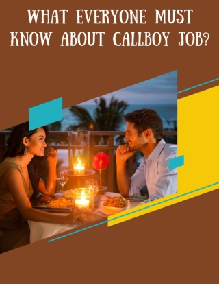 What Everyone Must Know About Callboy job