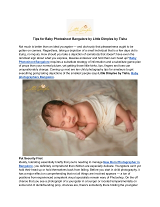 Tips for Baby Photoshoot Bangalore by Little Dimples by Tisha