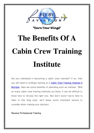 Cabin Crew Training Institute in Mumbai Call-7710087776