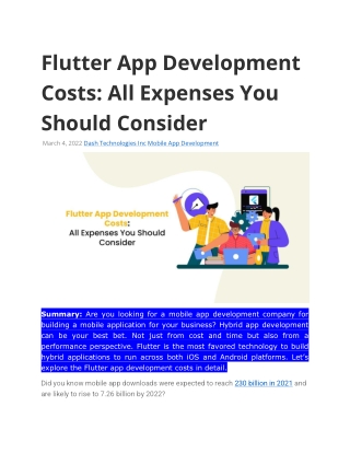 Flutter App Development Costs: All Expenses You Should Consider