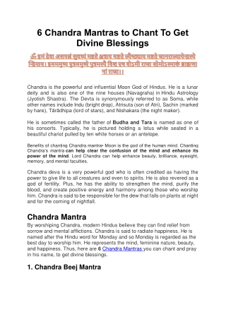 chandrama mantra
