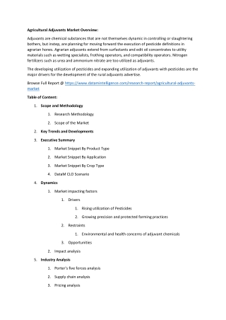 Agricultural Adjuvants Market Share Value Growth Report 2022