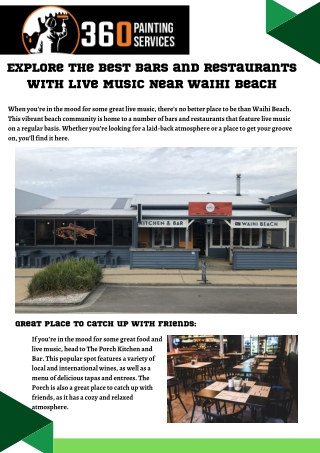 Find the Bars and Restaurants with live music near Waihi Beach