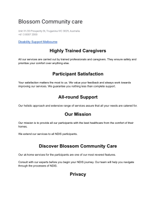 Blossom Community care