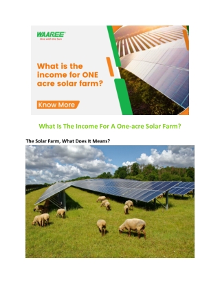 What Is The Income For A One-acre Solar Farm? | WAAREE