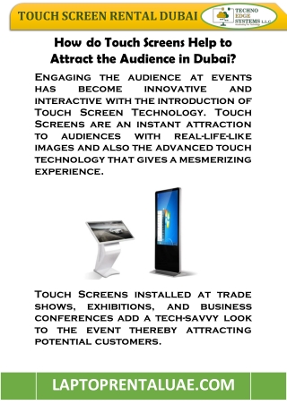 How do Touch Screens Help to Attract the Audience in Dubai?