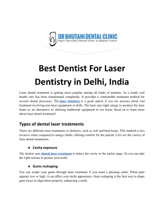 Best Dentist For Laser Dentistry In Delhi, India | Dental Laser Treatment