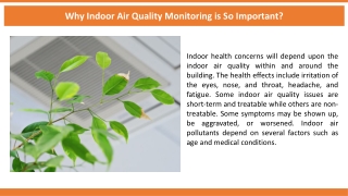 Why Indoor Air Quality Monitoring is So Important?