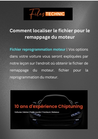 Comment localiser le fichier pour le remappage du moteur
