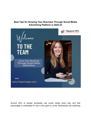 Best Tips for Growing Your Business Through Social Media Advertising Platform in 2022-23