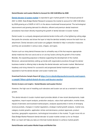 Dental Elevator and Luxator Market to Account for USD 0.68 Billion by 2028