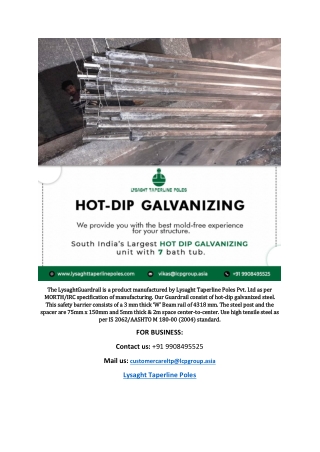 Premium hot dip galvanizing services in India