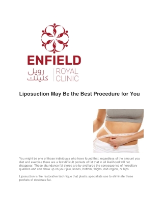 Liposuction cosmetic surgery procedure in Dubai