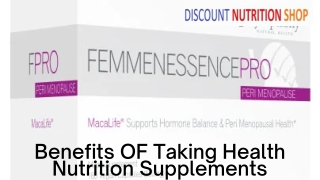 Benefits OF Taking Health Nutrition Supplements