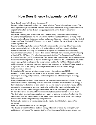 How Does Energy Independence Work_