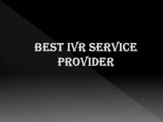 Cloudshope Technologies IVR Service Provider