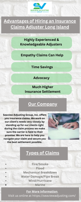 Advantages of Hiring an Insurance Claims Adjuster Long Island