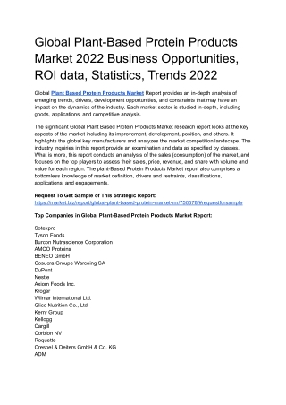 Plant-Based Protein Products Market