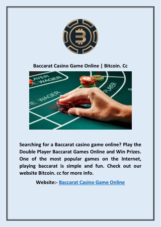 Baccarat Casino Game Online | Btcwin.cc