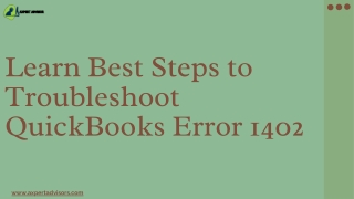 Learn best ways to resolve QuickBooks Error 1402
