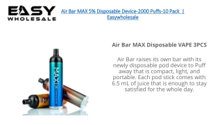Air Bar MAX 5% Disposable Device-2000 Puffs-10 Pack