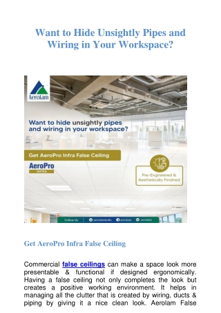 Want to Hide Unsightly Pipes and Wiring in Your Workspace?