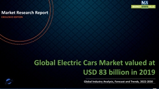 Electric Cars Market valued at USD 83 billion in 2019