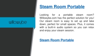 Steam Room Portable  Willowybe.com