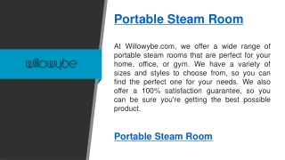 Portable Steam Room   Willowybe.com