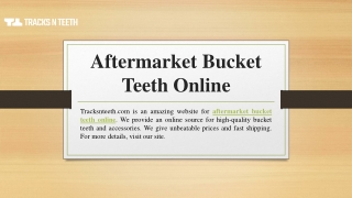 Aftermarket Bucket Teeth Online | Tracksnteeth.com