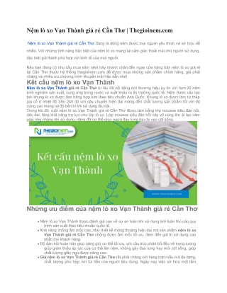 Nệm lò xo Vạn Thành giá rẻ Cần Thơ | Thegioinem.com