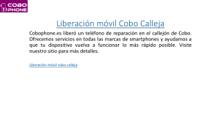 Liberación móvil Cobo Calleja  Cobophone.es