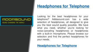 Headphones for Telephone   Addasound.com