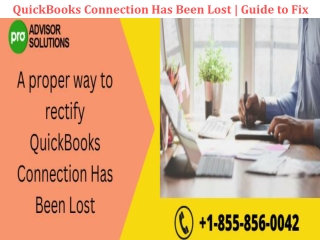 QuickBooks Connection Has Been Lost 2