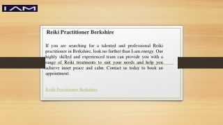Reiki Practitioner Berkshire  I-am.energy