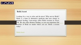 Reiki Ascot  I-am.energy