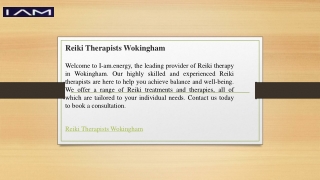 Reiki Therapists Wokingham  I-am.energy