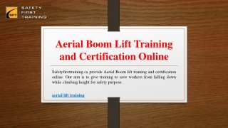 Aerial Boom Lift Training and Certification Online