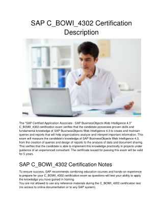 SAP C_BOWI_4302 Certification Description