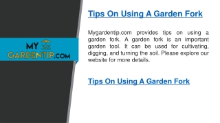 Tips on Using a Garden Fork   Mygardentip.com