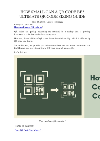How Small Can A QR Code Be? Detailed QR Code Sizing Guide