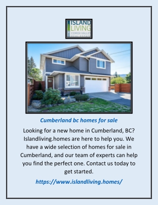 Cumberland Bc Homes For Sale | Islandliving.homes